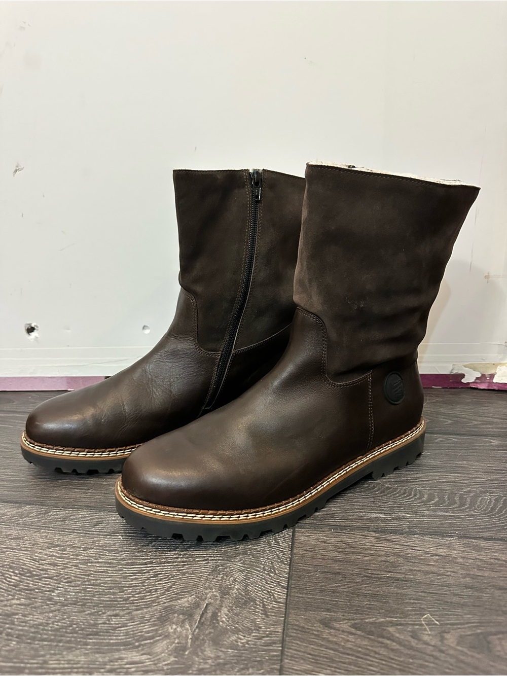 Men’s AMMANN Brown leather/shearling boots